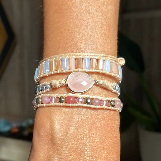 Pulseira Marbella - Quartzo Rosa