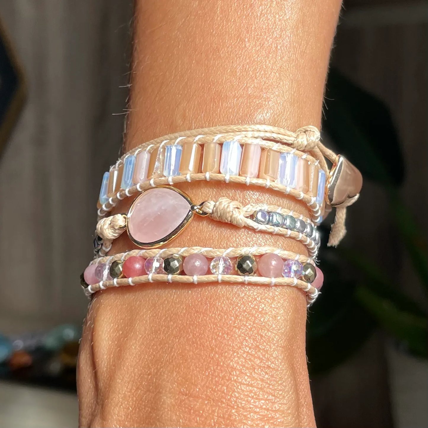 Pulseira Marbella - Quartzo Rosa