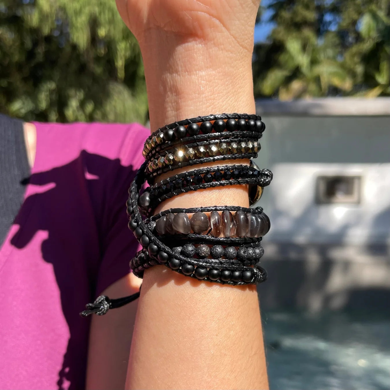 Pulseira Black Stone - Obsidiana