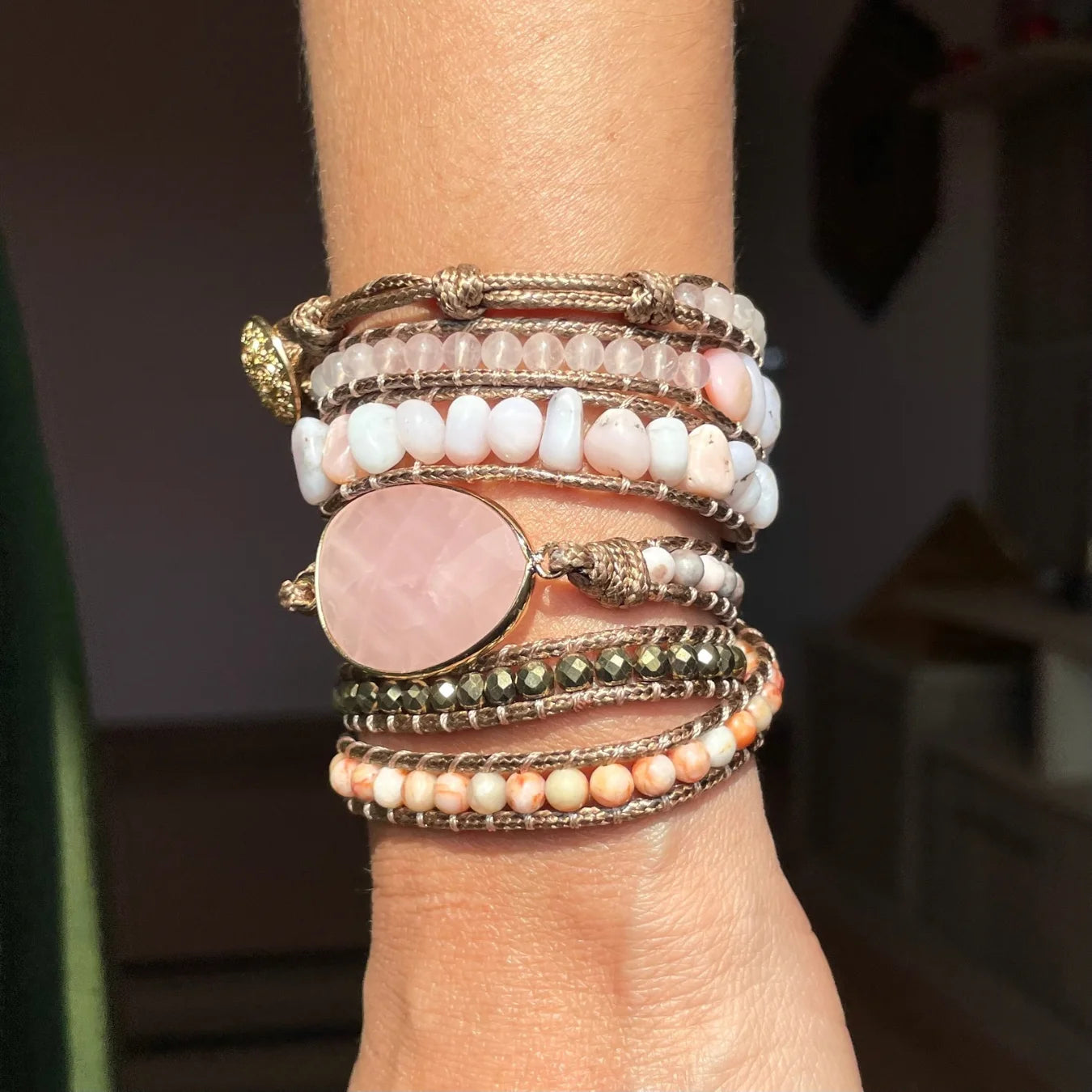 Pulseira Gaya - Quartzo Rosa