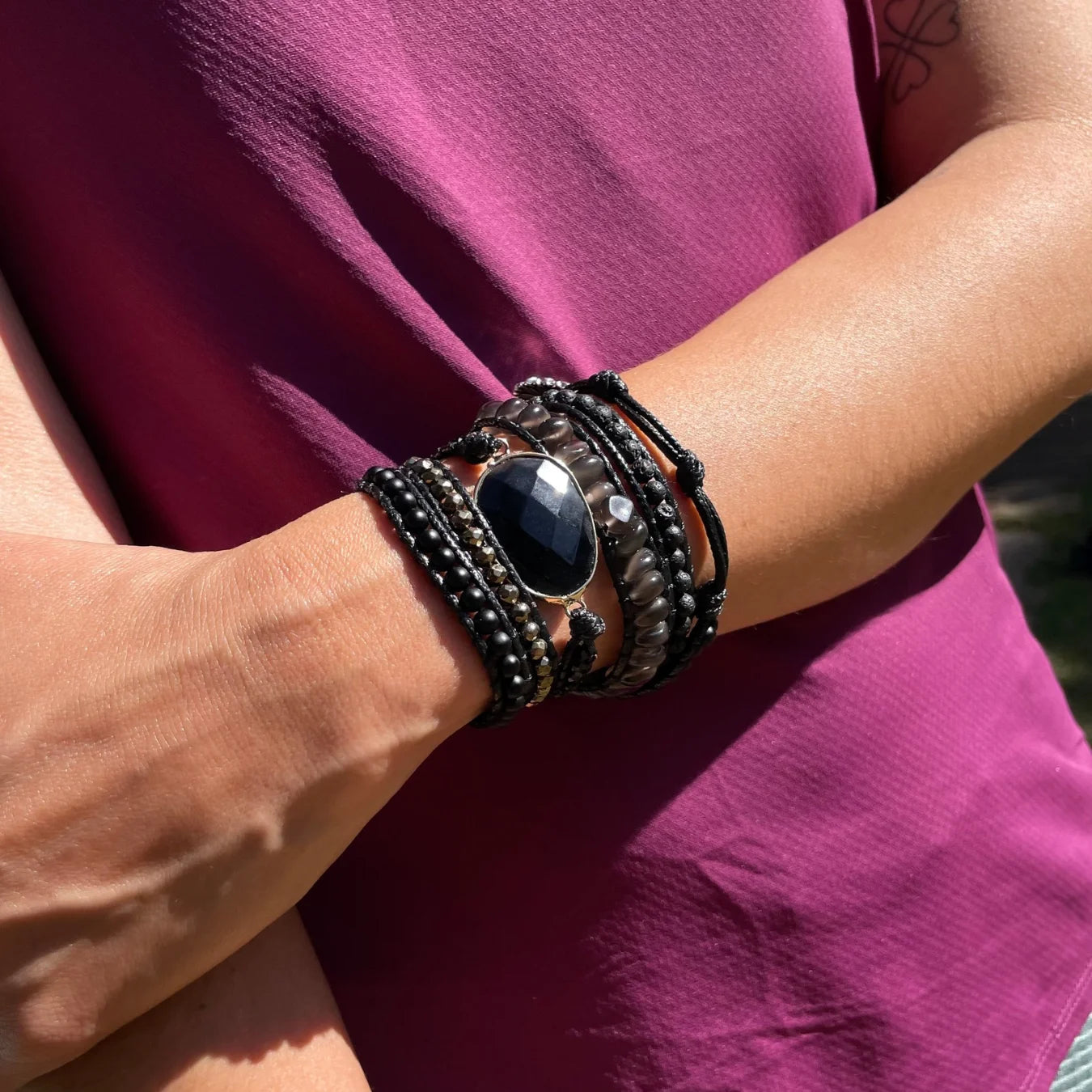 Pulseira Black Stone - Obsidiana