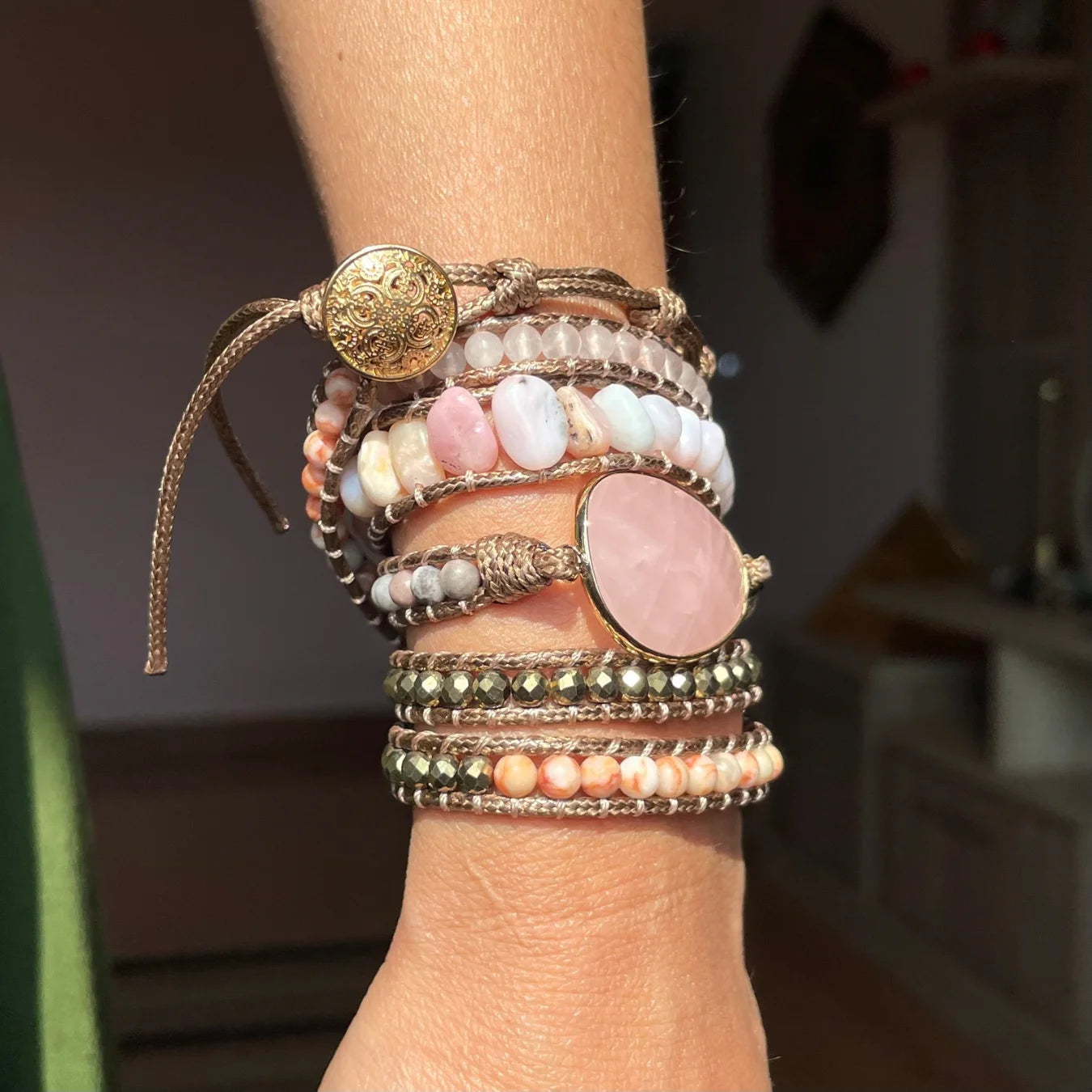 Pulseira Gaya - Quartzo Rosa