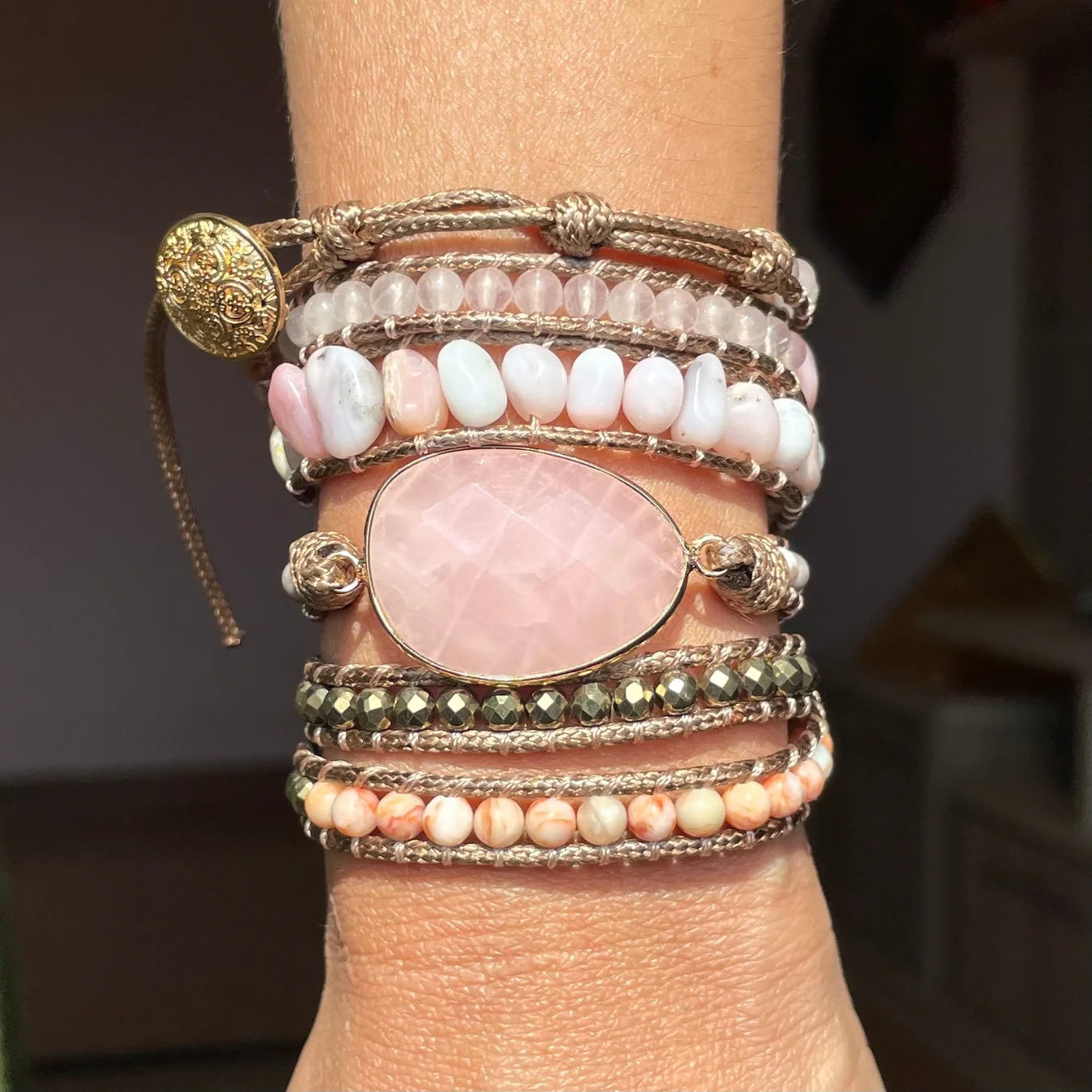 Pulseira Gaya - Quartzo Rosa