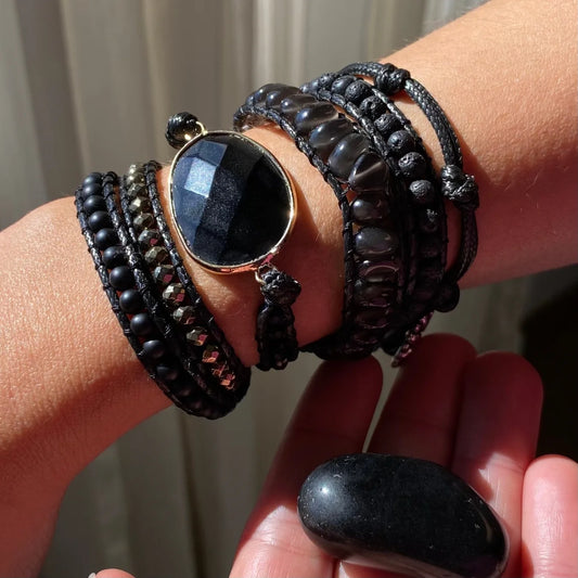 Pulseira Black Stone - Obsidiana