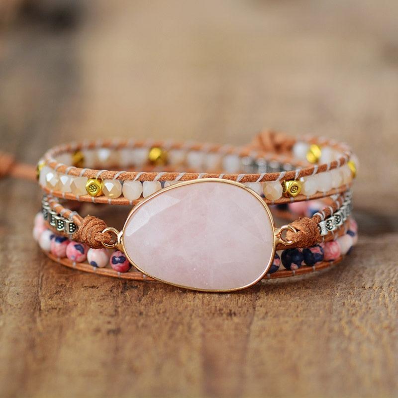 Pulseira Astral - Quartzo Rosa - Lux Conceito