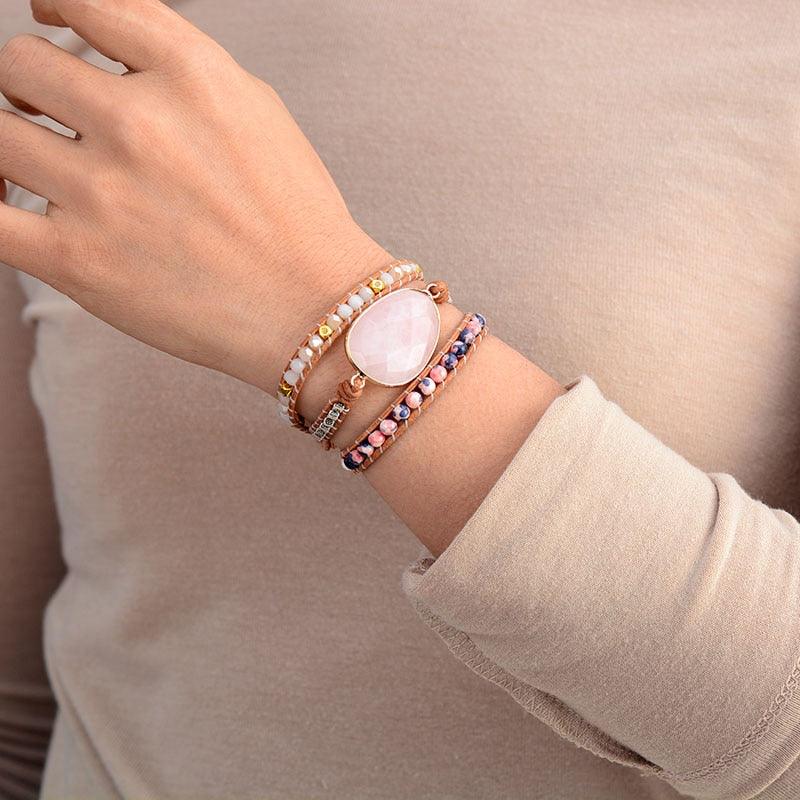 Pulseira Astral - Quartzo Rosa - Lux Conceito